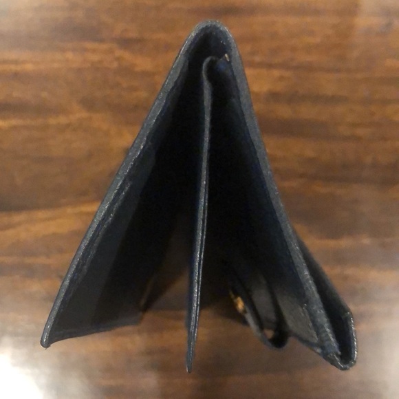 GUCCI GG Monogram Navy Blue Leather Coated Canvas Long Bifold Wallet Vintage - Picture 9 of 17